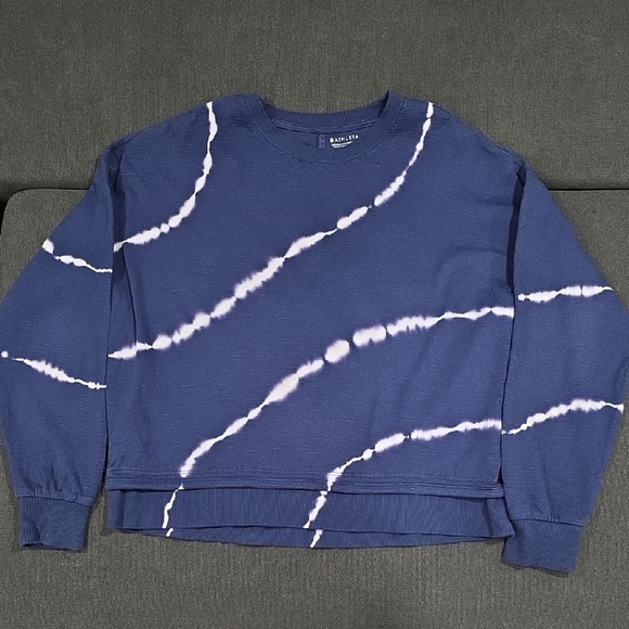 Athleta Navy Sundown Tie Die Crewneck Sweatshirt. Size XS - Picture 1 of 4
